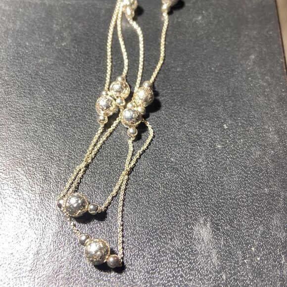 925 STERLING SILVER BEAUTIFUL BALL NECKLACE - Picture 7 of 9